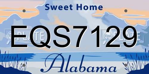 EQS7129 Alabama License Plate