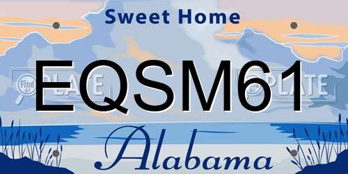 EQSM61 Alabama License Plate