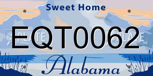 EQT0062 Alabama License Plate