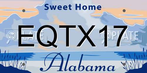 EQTX17 Alabama License Plate