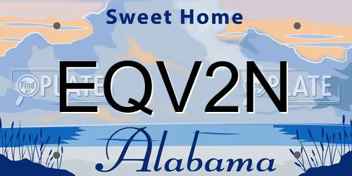 EQV2N Alabama License Plate