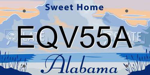 EQV55A Alabama License Plate