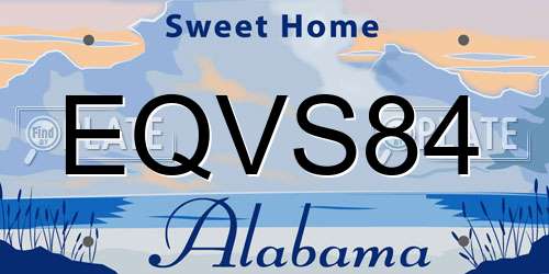 EQVS84 Alabama License Plate
