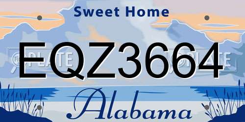 EQZ3664 Alabama License Plate
