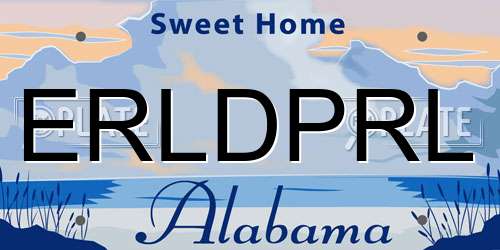 ERLDPRL Alabama License Plate