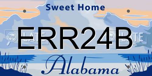 ERR24B Alabama License Plate