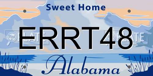 ERRT48 Alabama License Plate