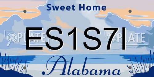 ES1S7I Alabama License Plate