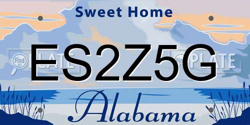 ES2Z5G Alabama License Plate