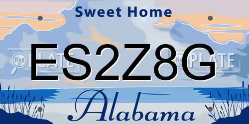 ES2Z8G Alabama License Plate