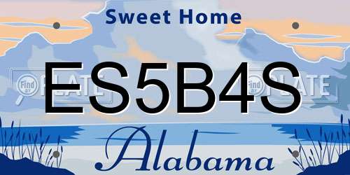 ES5B4S Alabama License Plate