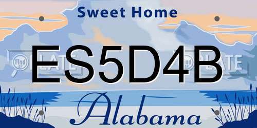 ES5D4B Alabama License Plate