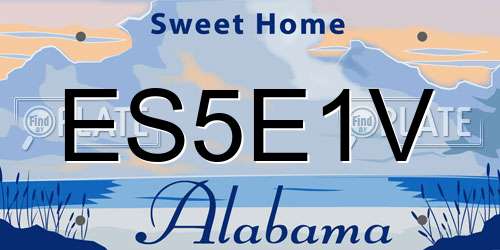 ES5E1V Alabama License Plate