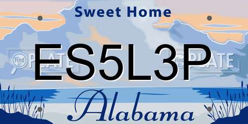 ES5L3P Alabama License Plate