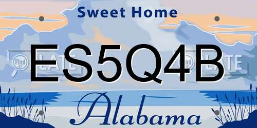 ES5Q4B Alabama License Plate