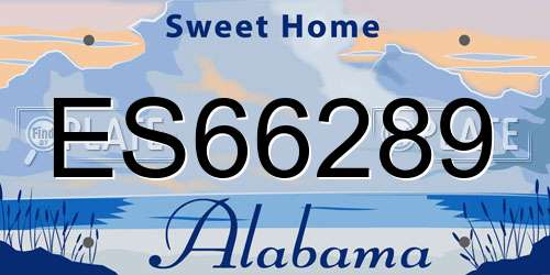 ES66289 Alabama License Plate