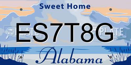 ES7T8G Alabama License Plate