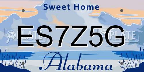 ES7Z5G Alabama License Plate