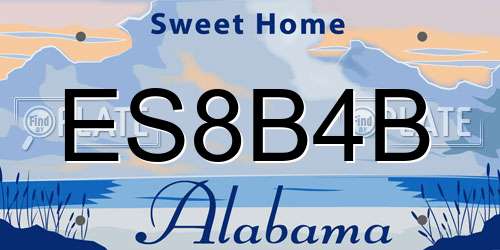 ES8B4B Alabama License Plate