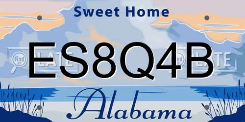 ES8Q4B Alabama License Plate