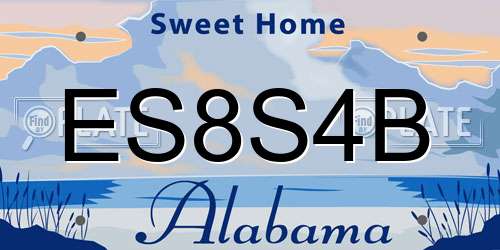 ES8S4B Alabama License Plate