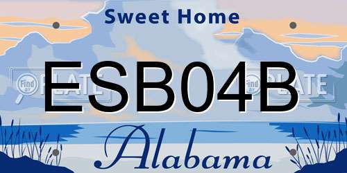 ESB04B Alabama License Plate