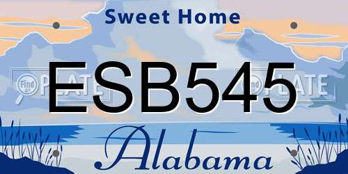 ESB545 Alabama License Plate