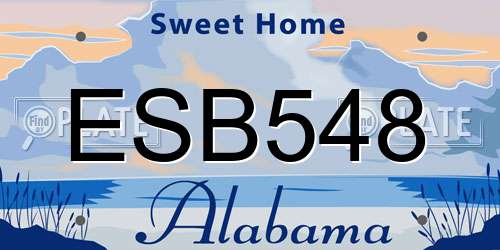 ESB548 Alabama License Plate