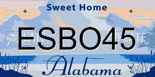ESBO45 Alabama License Plate