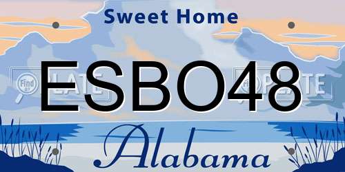 ESBO48 Alabama License Plate