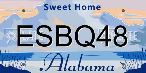ESBQ48 Alabama License Plate