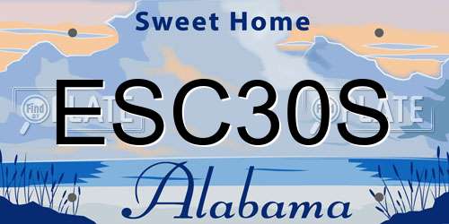 ESC30S Alabama License Plate