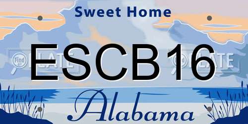 ESCB16 Alabama License Plate