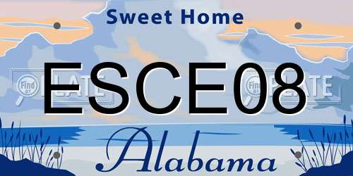 ESCE08 Alabama License Plate