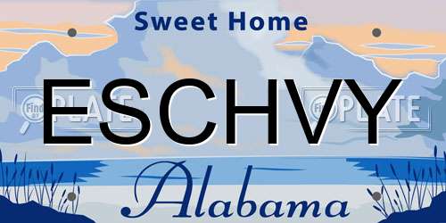 ESCHVY Alabama License Plate