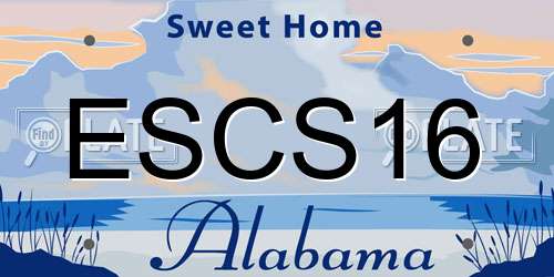 ESCS16 Alabama License Plate