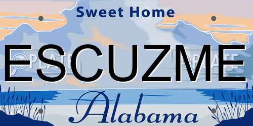 ESCUZME Alabama License Plate