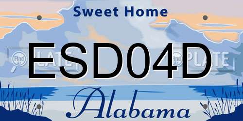 ESD04D Alabama License Plate