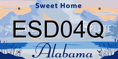 ESD04Q Alabama License Plate