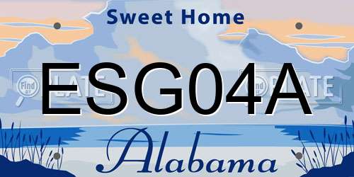 ESG04A Alabama License Plate