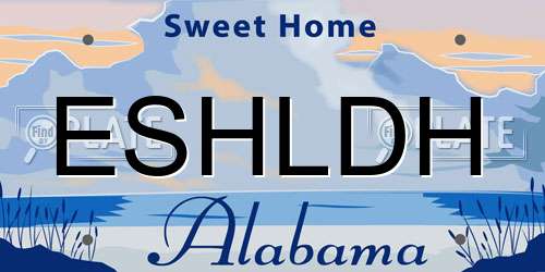 ESHLDH Alabama License Plate