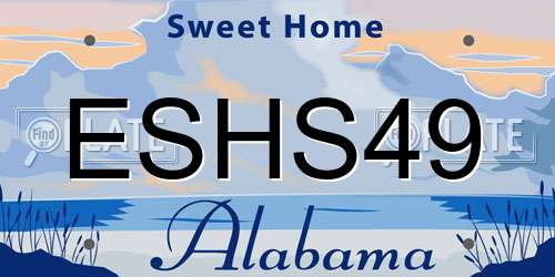 ESHS49 Alabama License Plate