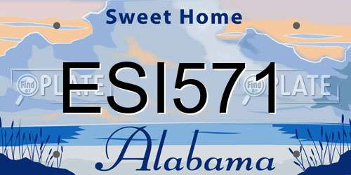 ESI571 Alabama License Plate
