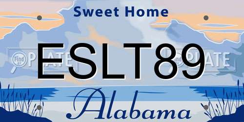 ESLT89 Alabama License Plate
