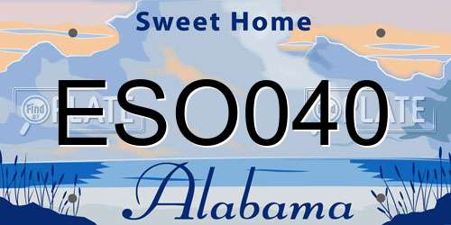 ESO040 Alabama License Plate
