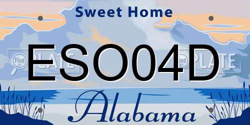 ESO04D Alabama License Plate