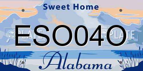 ESO04O Alabama License Plate