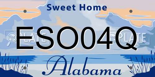 ESO04Q Alabama License Plate