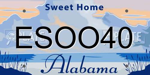 ESOO40 Alabama License Plate