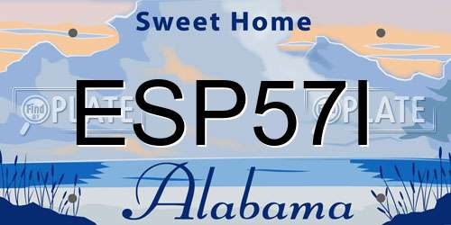 ESP57I Alabama License Plate
